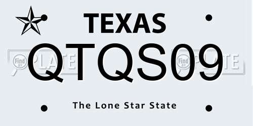 QTQS09 Texas License Plate
