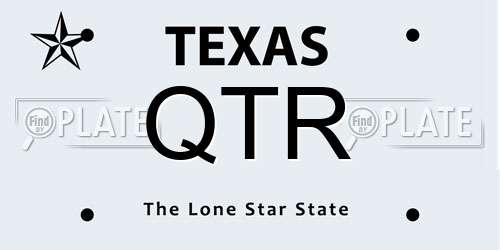 QTR Texas License Plate