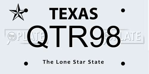 QTR98 Texas License Plate