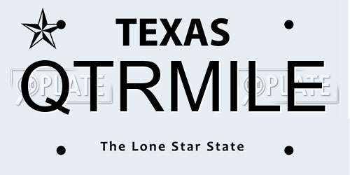 QTRMILE Texas License Plate