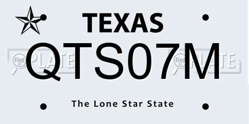 QTS07M Texas License Plate