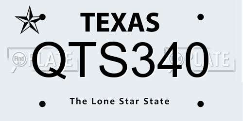 QTS340 Texas License Plate