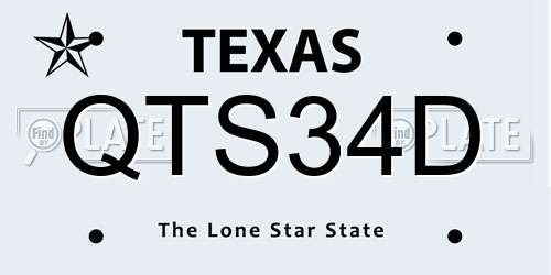 QTS34D Texas License Plate