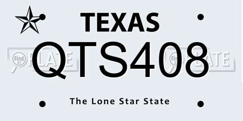 QTS408 Texas License Plate
