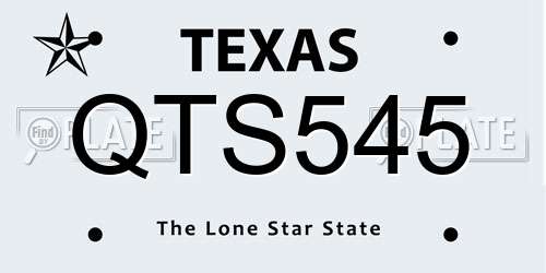 QTS545 Texas License Plate