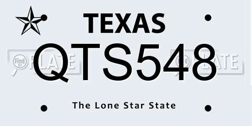 QTS548 Texas License Plate