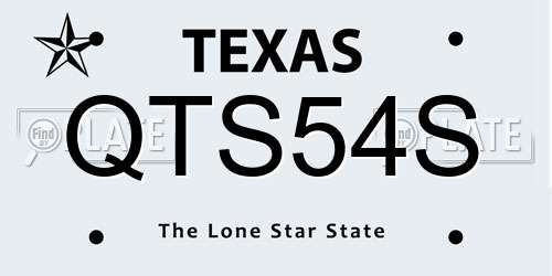QTS54S Texas License Plate