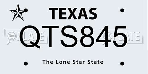 QTS845 Texas License Plate