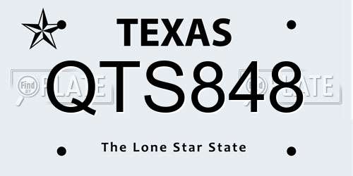 QTS848 Texas License Plate