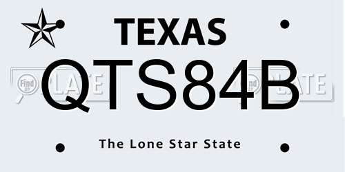 QTS84B Texas License Plate