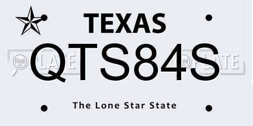QTS84S Texas License Plate