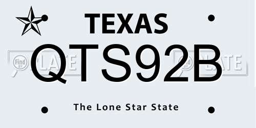 QTS92B Texas License Plate