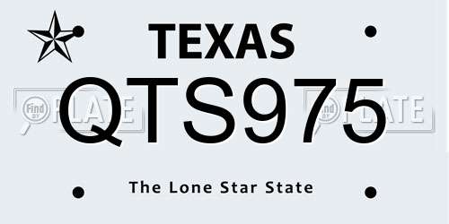 QTS975 Texas License Plate