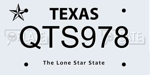 QTS978 Texas License Plate