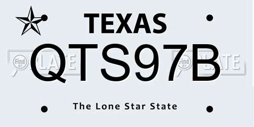 QTS97B Texas License Plate