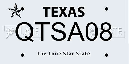 QTSA08 Texas License Plate