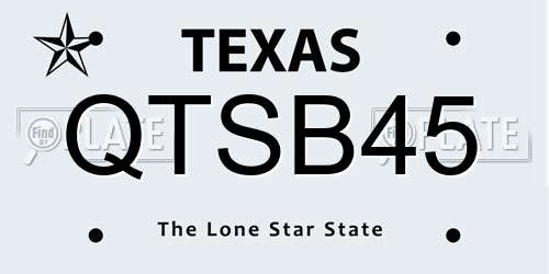 QTSB45 Texas License Plate