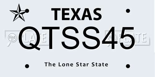 QTSS45 Texas License Plate