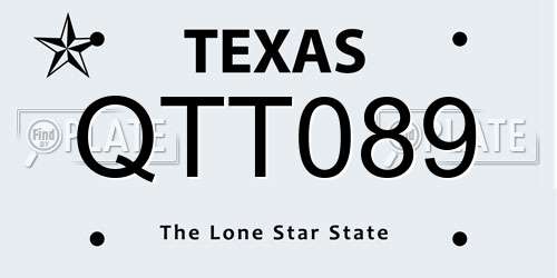 QTT089 Texas License Plate