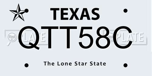 QTT58C Texas License Plate