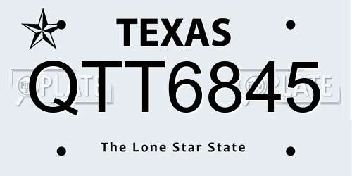 QTT6845 Texas License Plate
