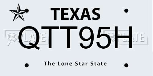 QTT95H Texas License Plate