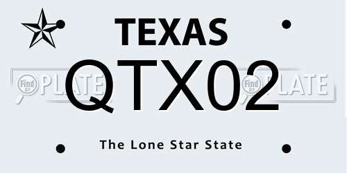 QTX02 Texas License Plate