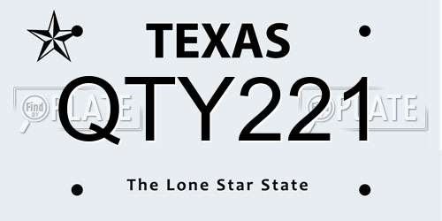 QTY221 Texas License Plate