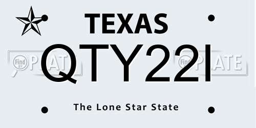 QTY22I Texas License Plate