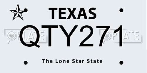 QTY271 Texas License Plate