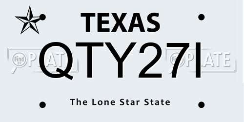QTY27I Texas License Plate