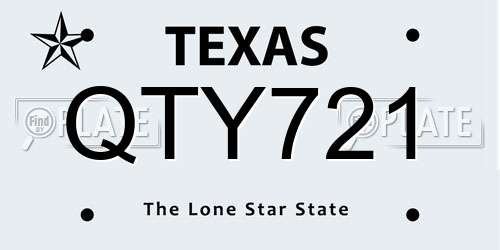 QTY721 Texas License Plate