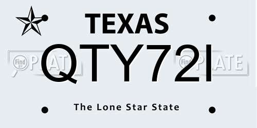 QTY72I Texas License Plate