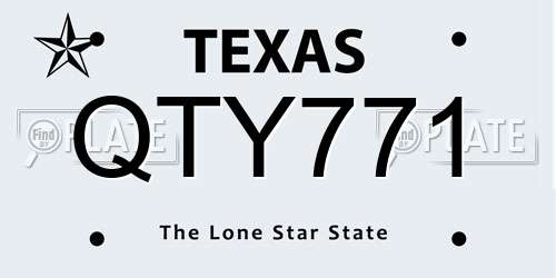 QTY771 Texas License Plate