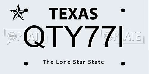 QTY77I Texas License Plate