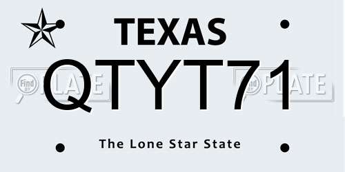 QTYT71 Texas License Plate