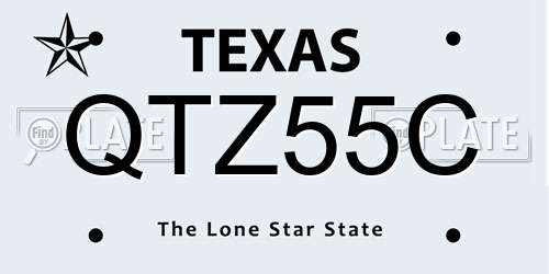 QTZ55C Texas License Plate