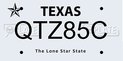 QTZ85C Texas License Plate
