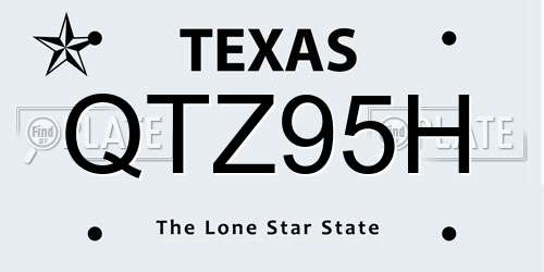 QTZ95H Texas License Plate