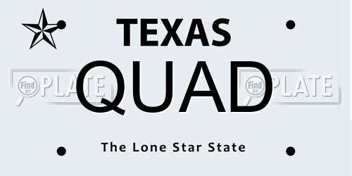 QUAD Texas License Plate