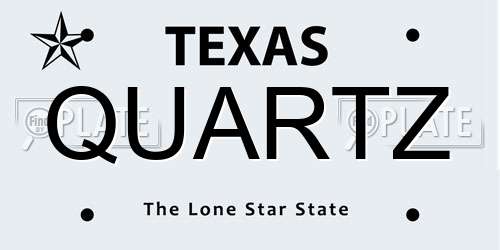 QUARTZ Texas License Plate