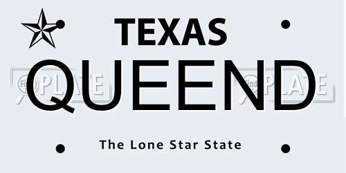 QUEEND Texas License Plate