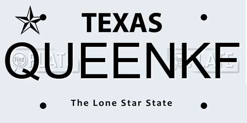 QUEENKF Texas License Plate