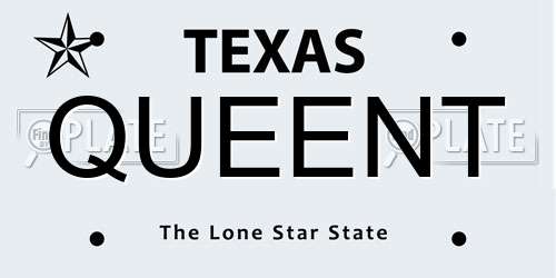 QUEENT Texas License Plate