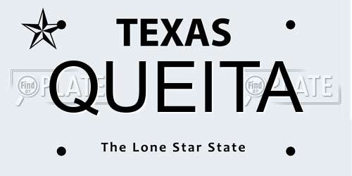 QUEITA Texas License Plate