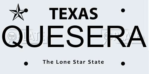 QUESERA Texas License Plate