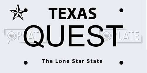 QUEST Texas License Plate