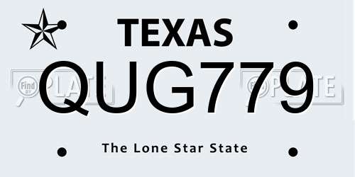 QUG779 Texas License Plate