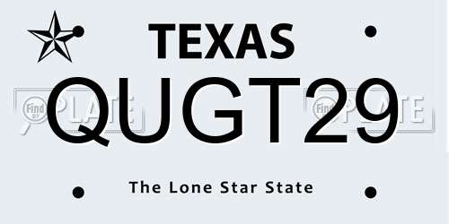 QUGT29 Texas License Plate