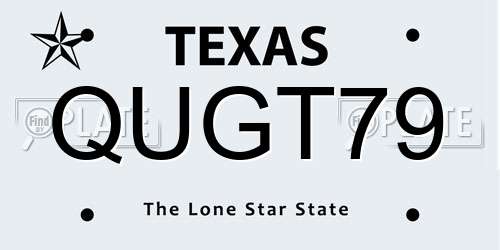 QUGT79 Texas License Plate